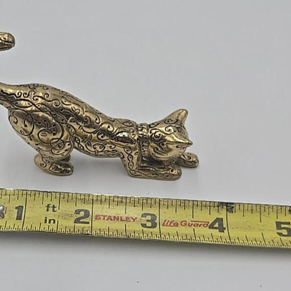 Vtg Franklin Mint Curio Cabinet Cat‎ Collection Figurine Asian 1986 Brass Etched - Picture 11 of 15